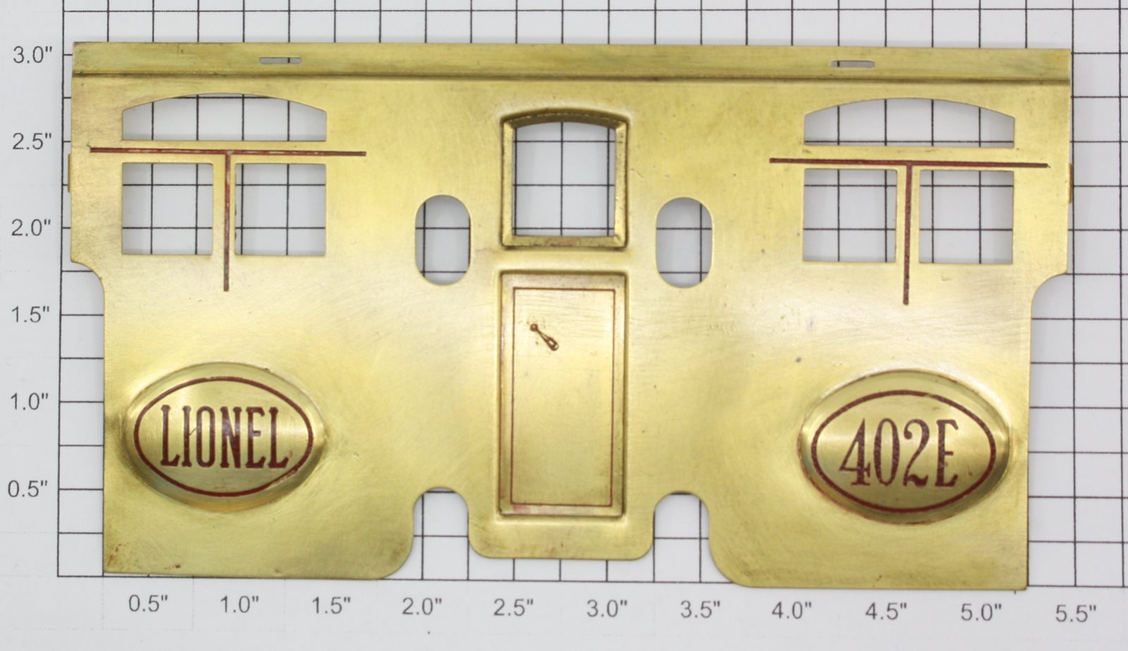 Lionel 402E-2 #402E Brass Door and Number Plate Insert with Red Detailing