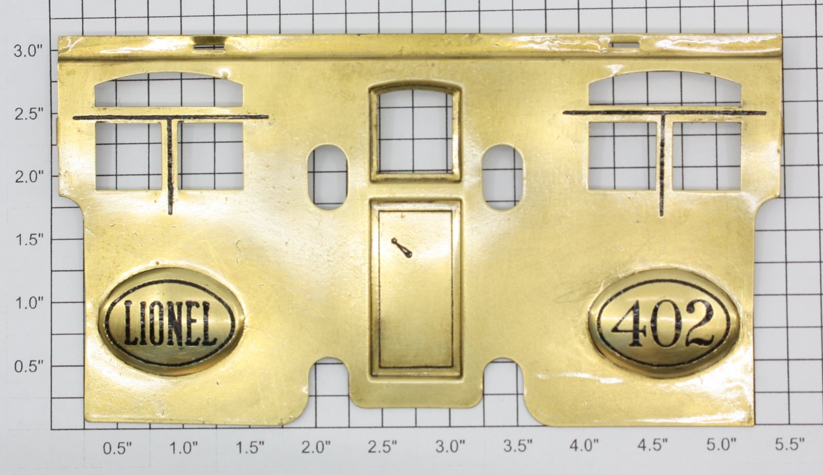 Lionel 402-2 #402 Brass Door and Number Plate Insert with Black Detailing