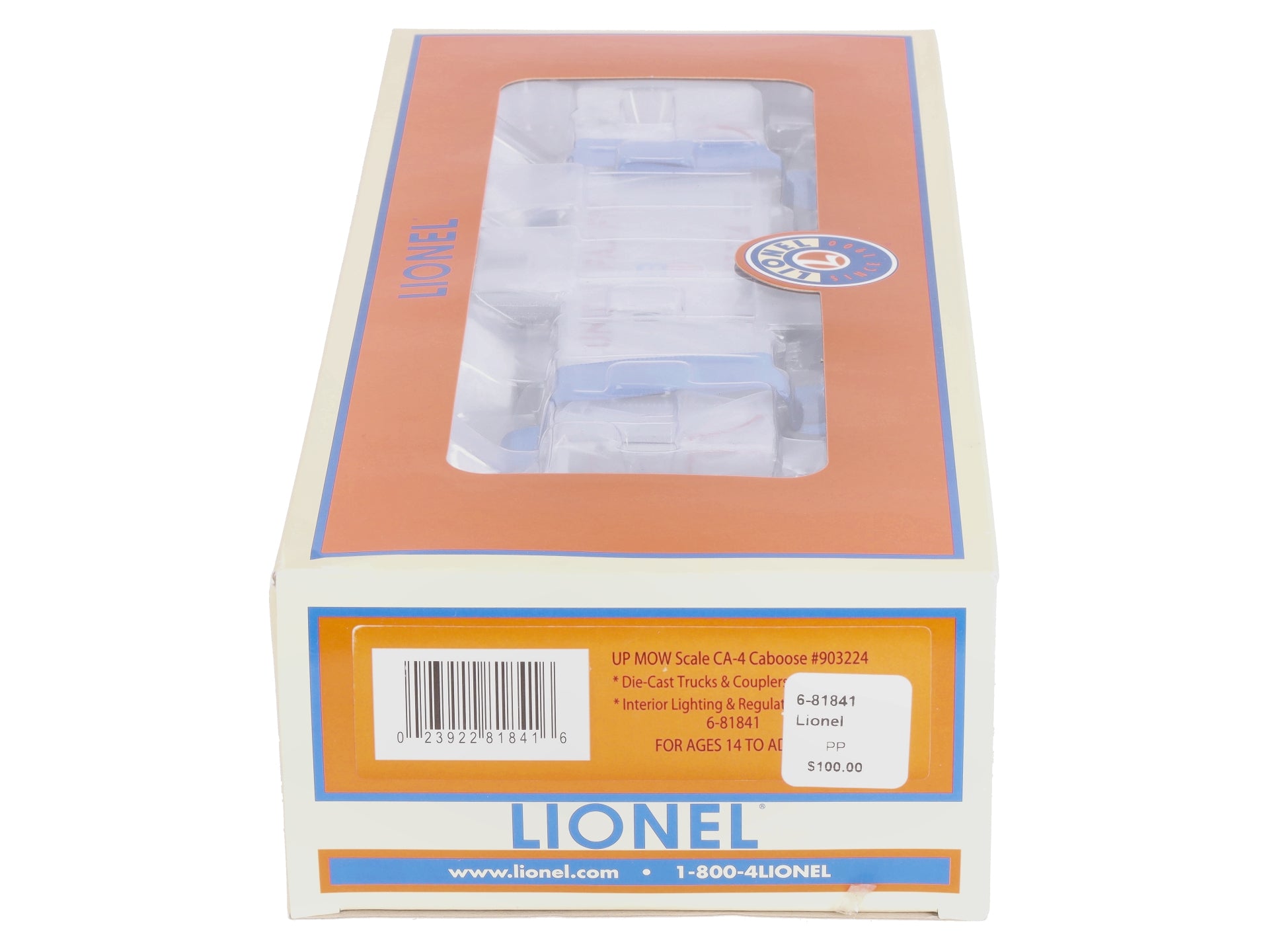 Lionel 6-81841 O Union Pacific Scale Ca-4 Maintenance Of Way Caboose #903224