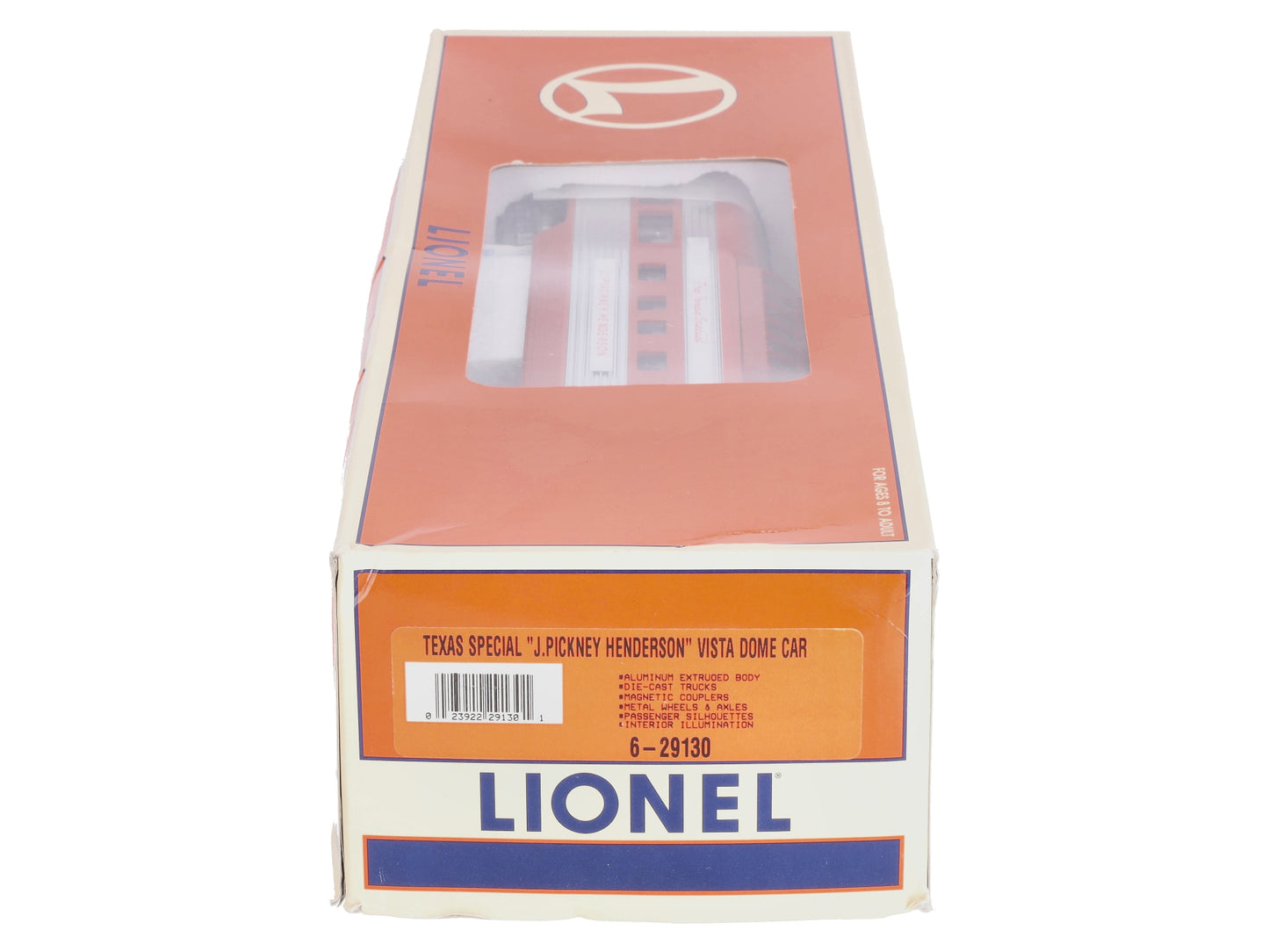 Lionel 6-29130 O Gauge Texas Special "J. Pickney Henderson" Vista Dome Car LN/Box
