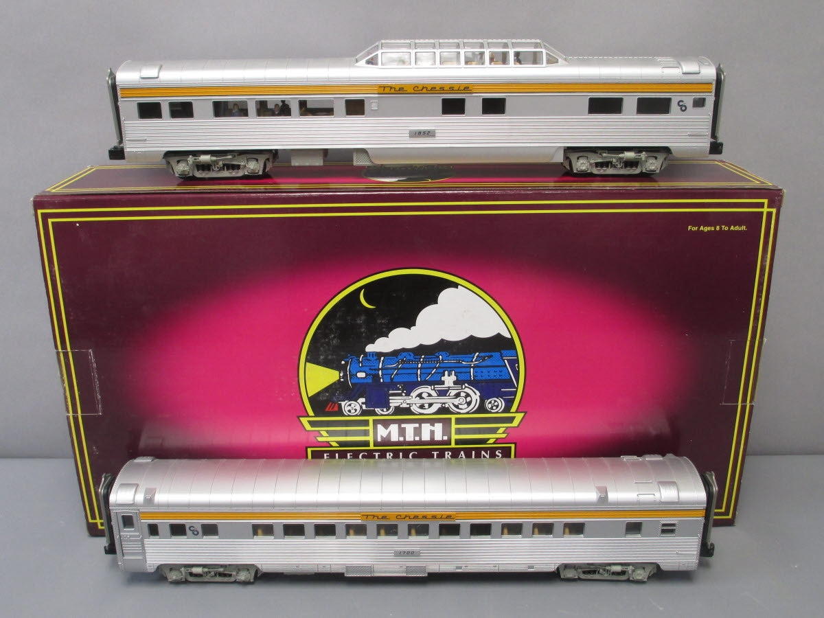 MTH 20-3350C O Chesapeake & Ohio 70' Coach/Vista Dome Passenger Set (Set of 2) LN/Box