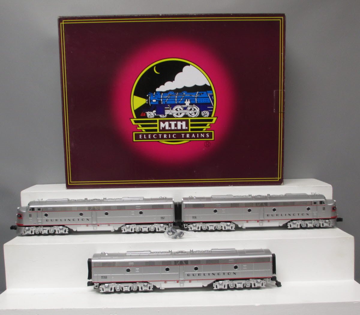 MTH 20-2892-1 Burlington E-8 ABA Diesel Engine Set w/PS 2.0 #9936/9967/9936B LN/Box