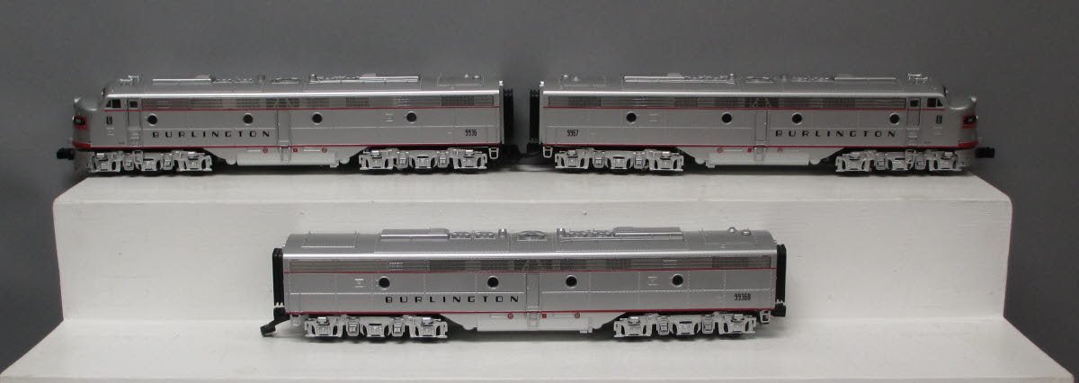 MTH 20-2892-1 Burlington E-8 ABA Diesel Engine Set w/PS 2.0 #9936/9967/9936B LN/Box