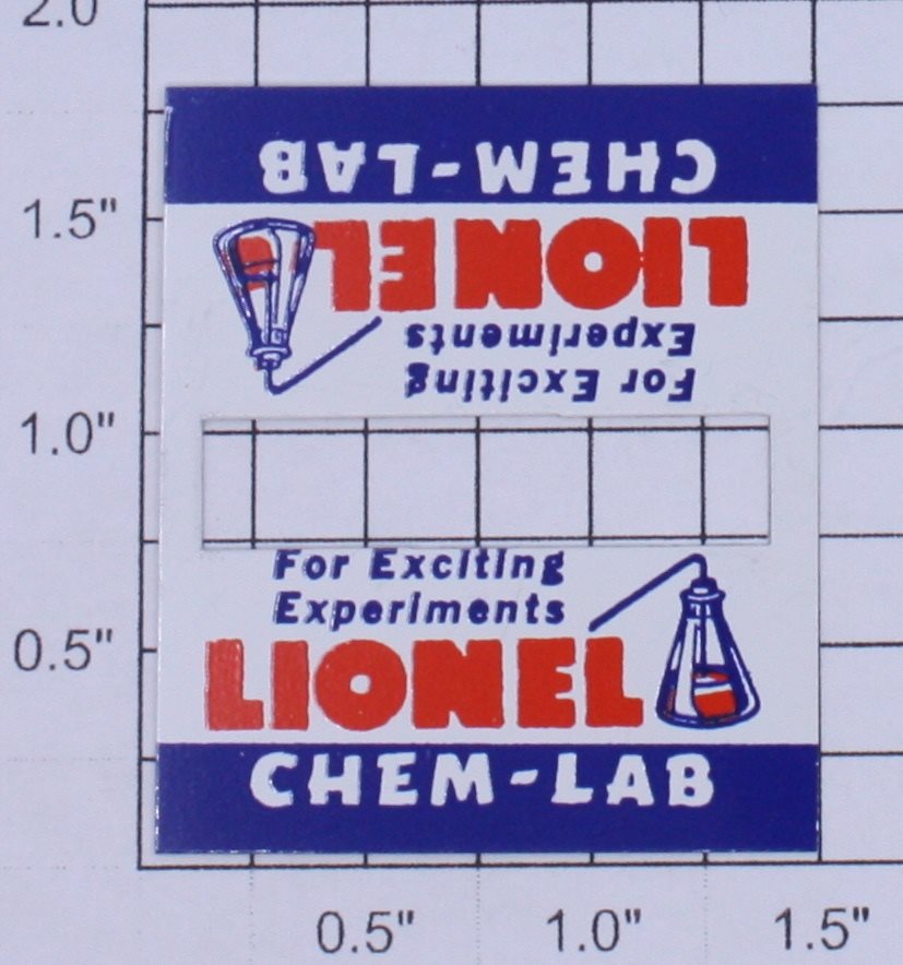 Lionel 256-3 Lionel Chem Lab Metal Sign
