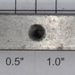 Lionel 1000-102X 7/16" x 1/2" x 1-3/4" Square Steel Piece with 3 Holes