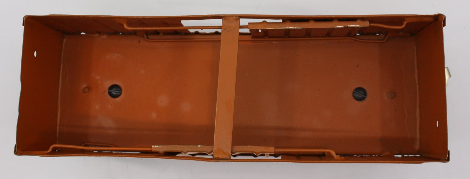 Lionel 114-1 Burnt Orange Freight Car with Door and Trucks-Incomplete
