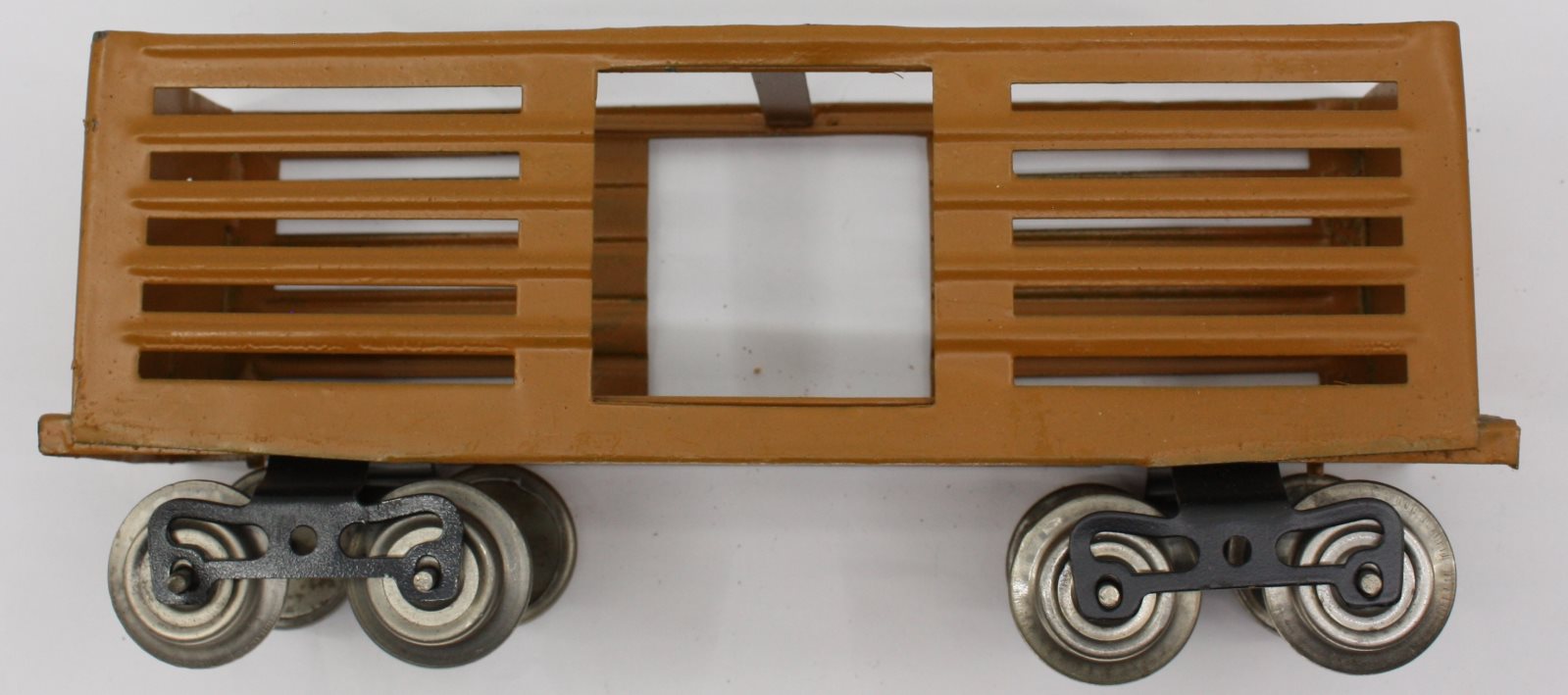 Lionel 113-1 Rust Orange Cattle Stock Car Frame with Trucks-Incomplete