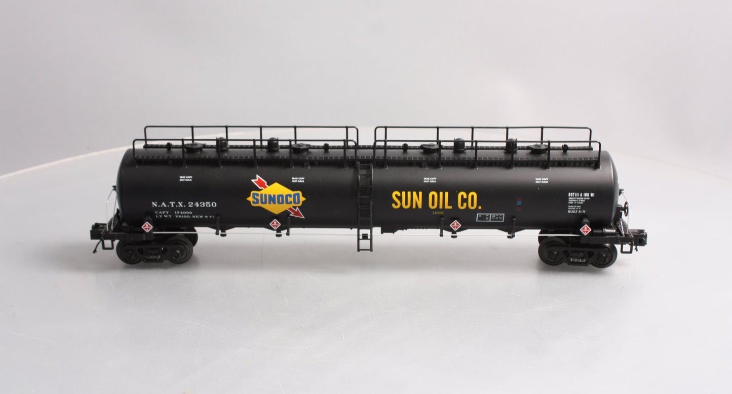 MTH 20-96727 O Sunoco 20,000-Gallon 4-Compartment Tank Car #24350