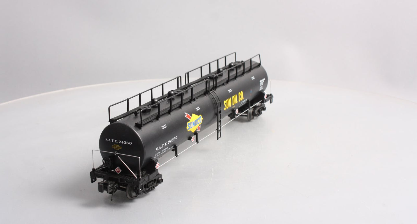 MTH 20-96727 O Sunoco 20,000-Gallon 4-Compartment Tank Car #24350