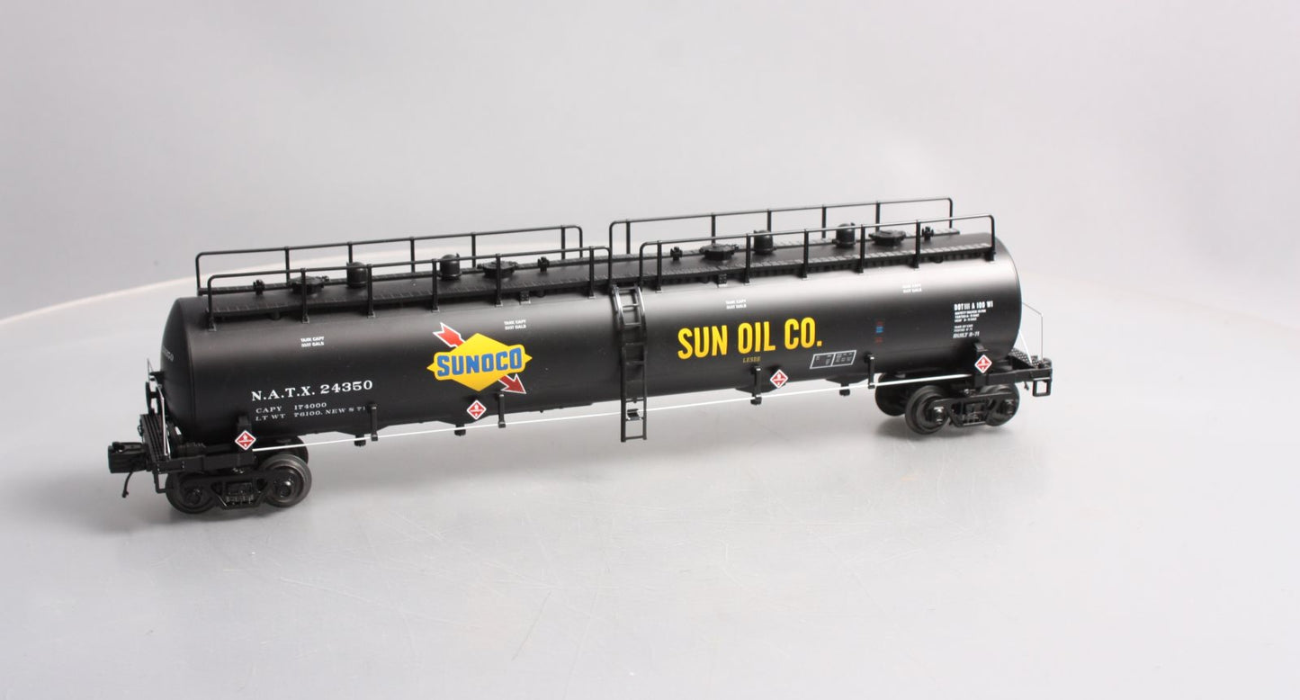 MTH 20-96727 O Sunoco 20,000-Gallon 4-Compartment Tank Car #24350