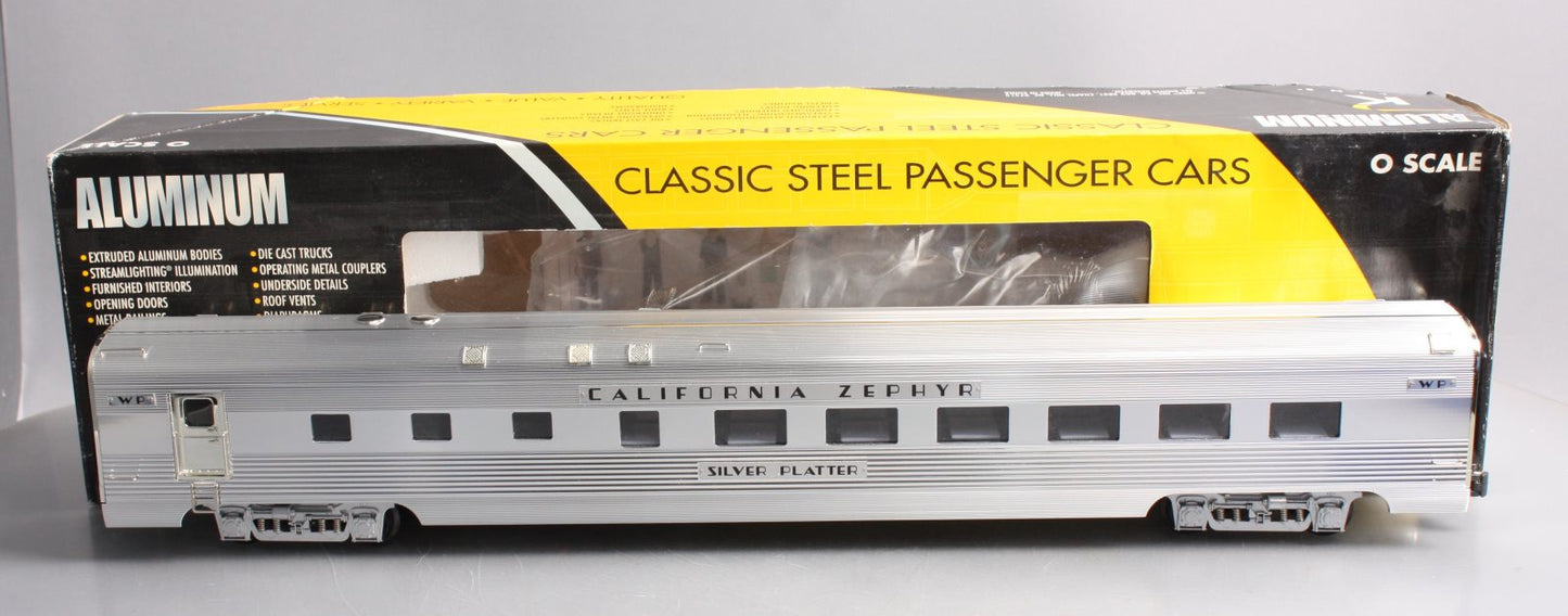 K-Line K4613-40842 O WP California Zephyr Silver Platter 21" Aluminum Diner Car LN/Box