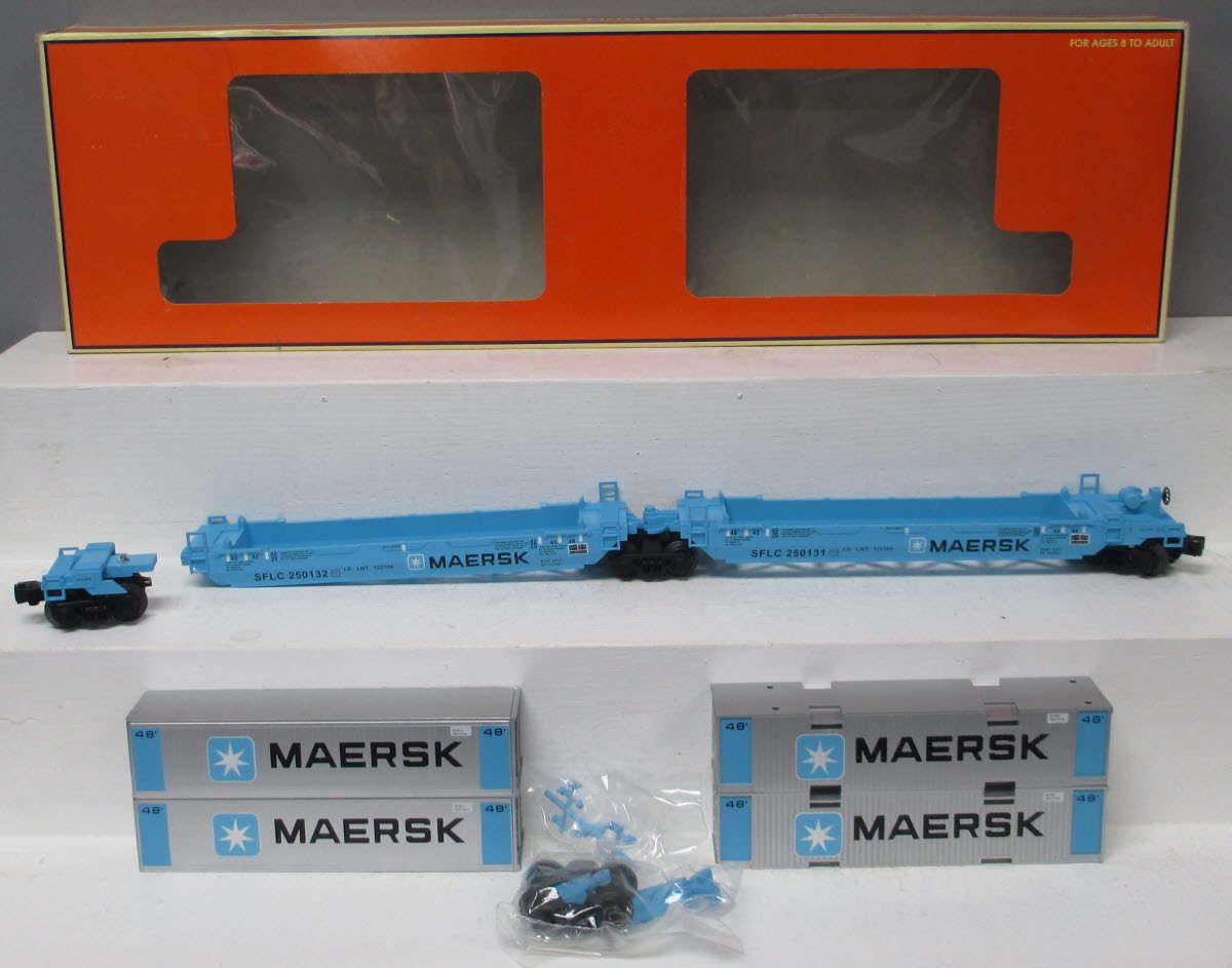Lionel 6-36935 O Maersk Intermodal Maxi-Stack Car LN/Box