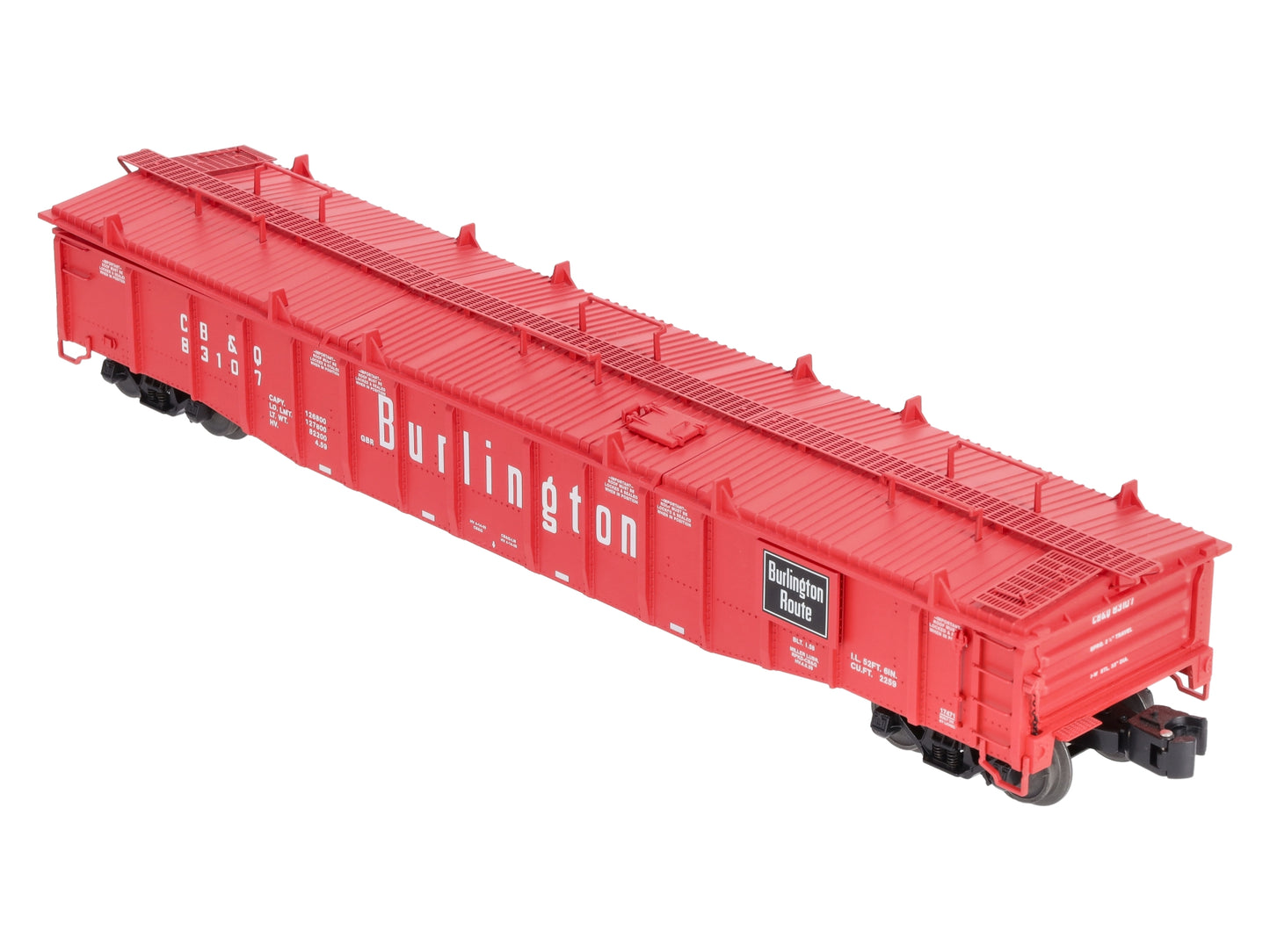 Lionel 6-17471 O Gauge Burlington PS-5 Gondola #83107 with Covers LN/Box
