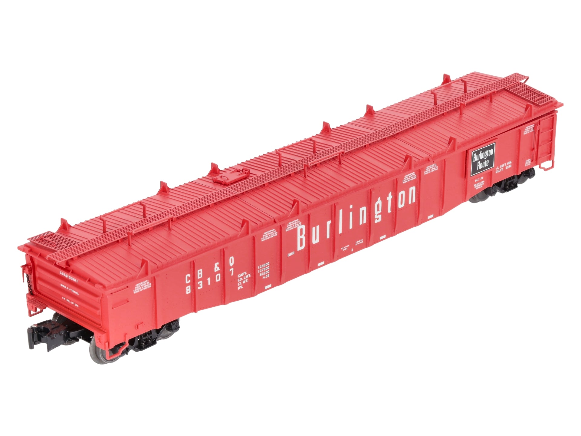 Lionel 6-17471 O Gauge Burlington PS-5 Gondola #83107 with Covers LN/Box