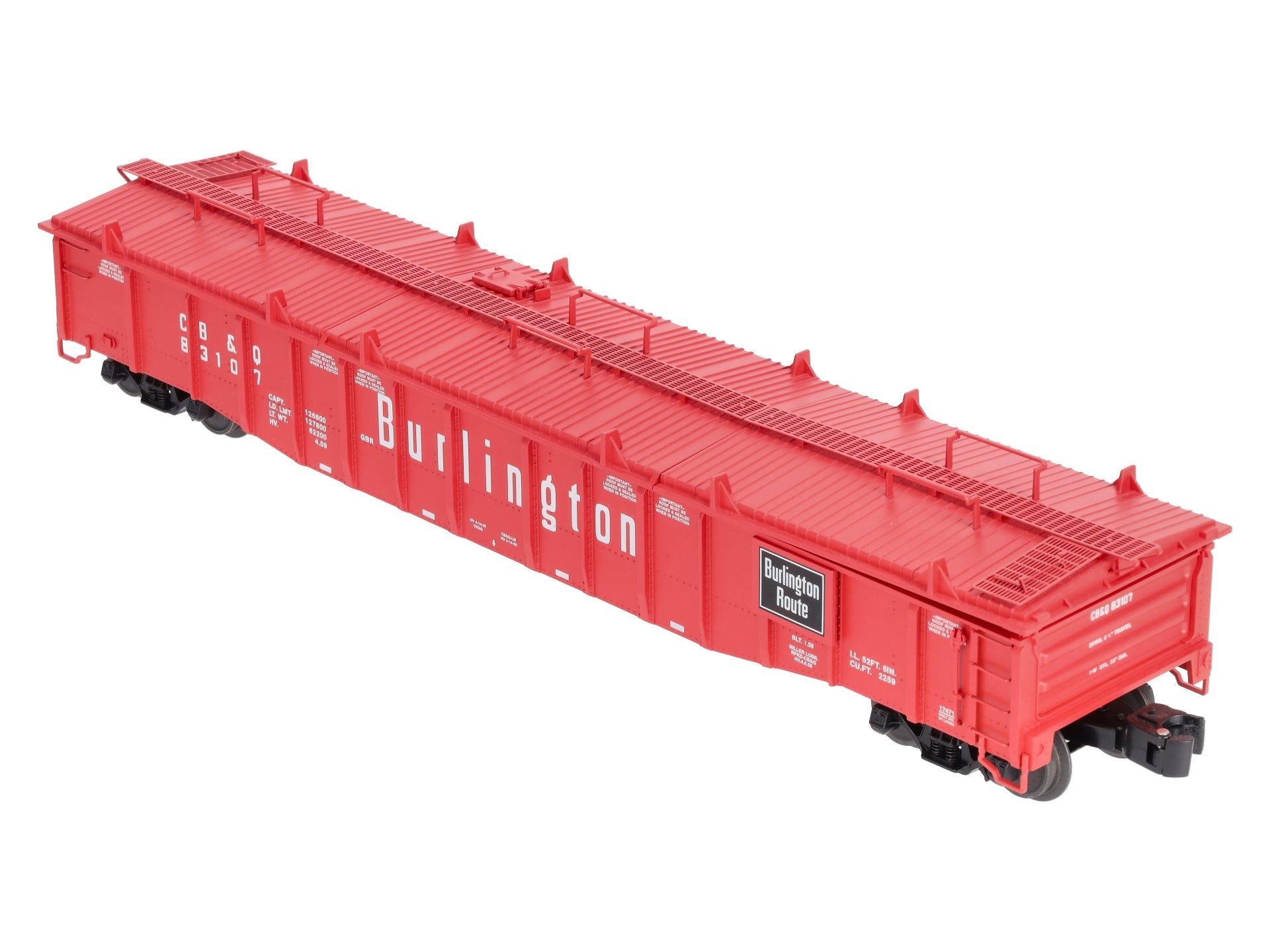 Lionel 6-17471 O Gauge Burlington PS-5 Gondola #83107 with Covers LN/Box