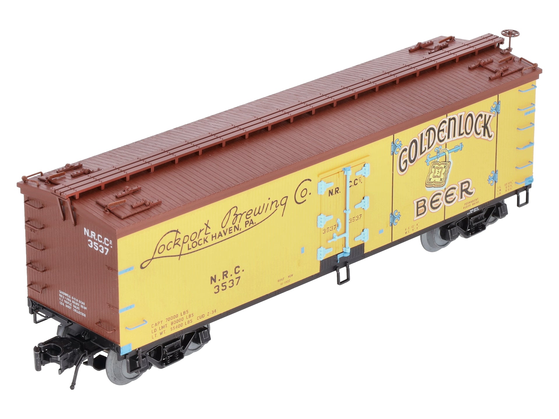 Atlas 3001580S O Gauge Goldenlock Beer 40' Wood Reefer #3537 (3-Rail) LN/Box