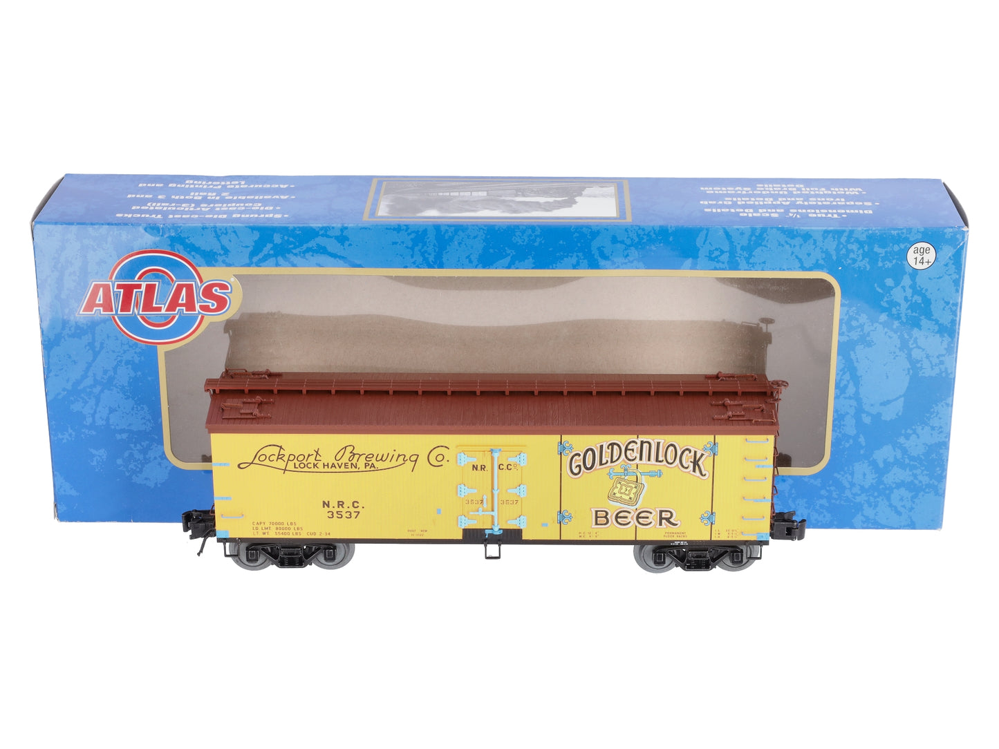Atlas 3001580S O Gauge Goldenlock Beer 40' Wood Reefer #3537 (3-Rail) LN/Box