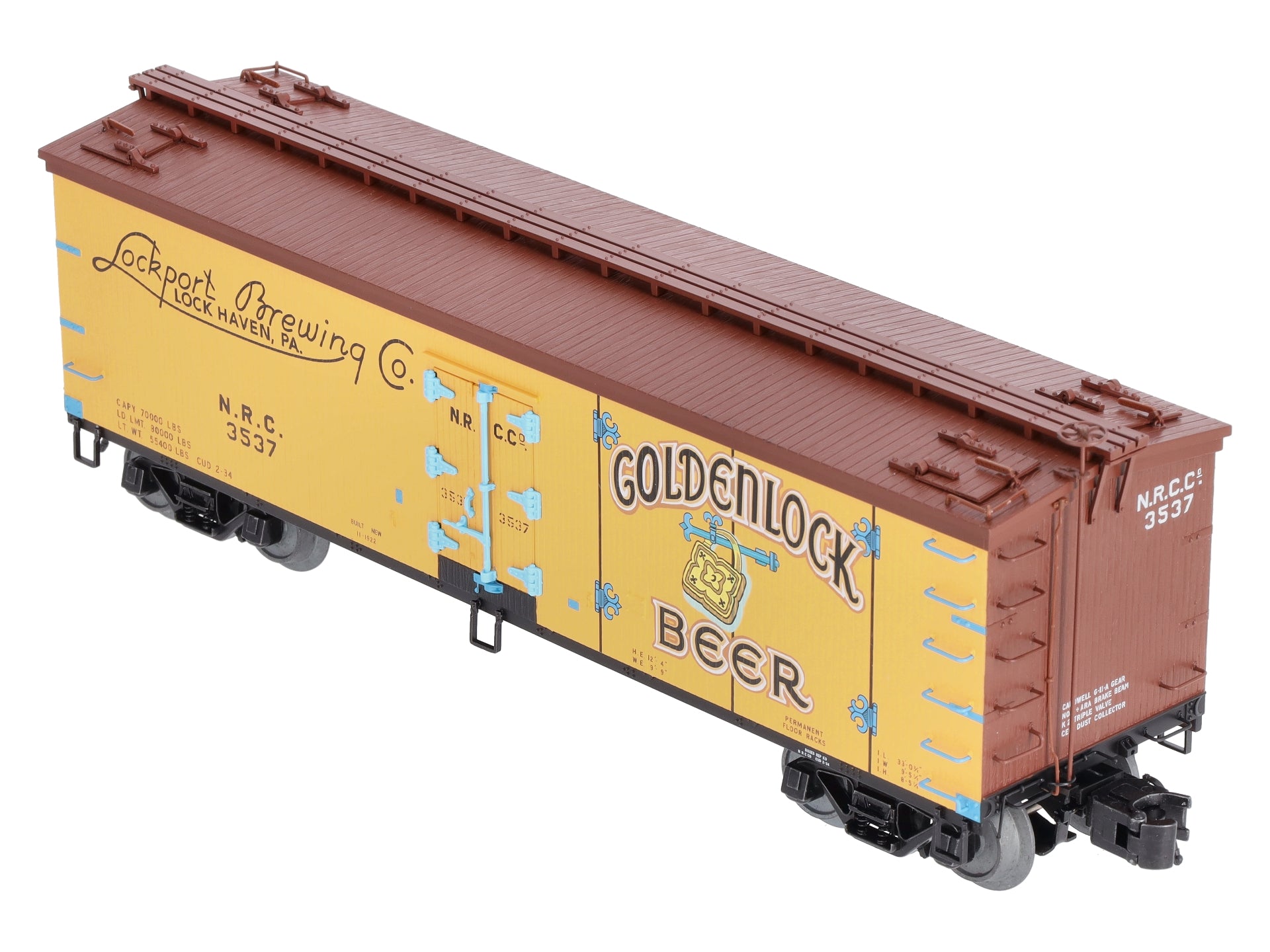 Atlas 3001580S O Gauge Goldenlock Beer 40' Wood Reefer #3537 (3-Rail) LN/Box