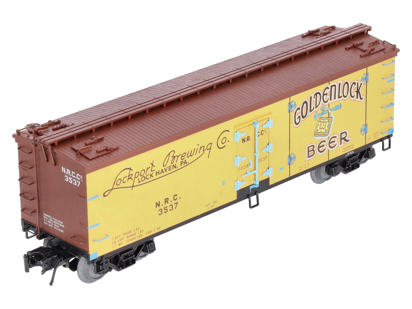 Atlas 3001580S O Gauge Goldenlock Beer 40' Wood Reefer #3537 (3-Rail) LN/Box