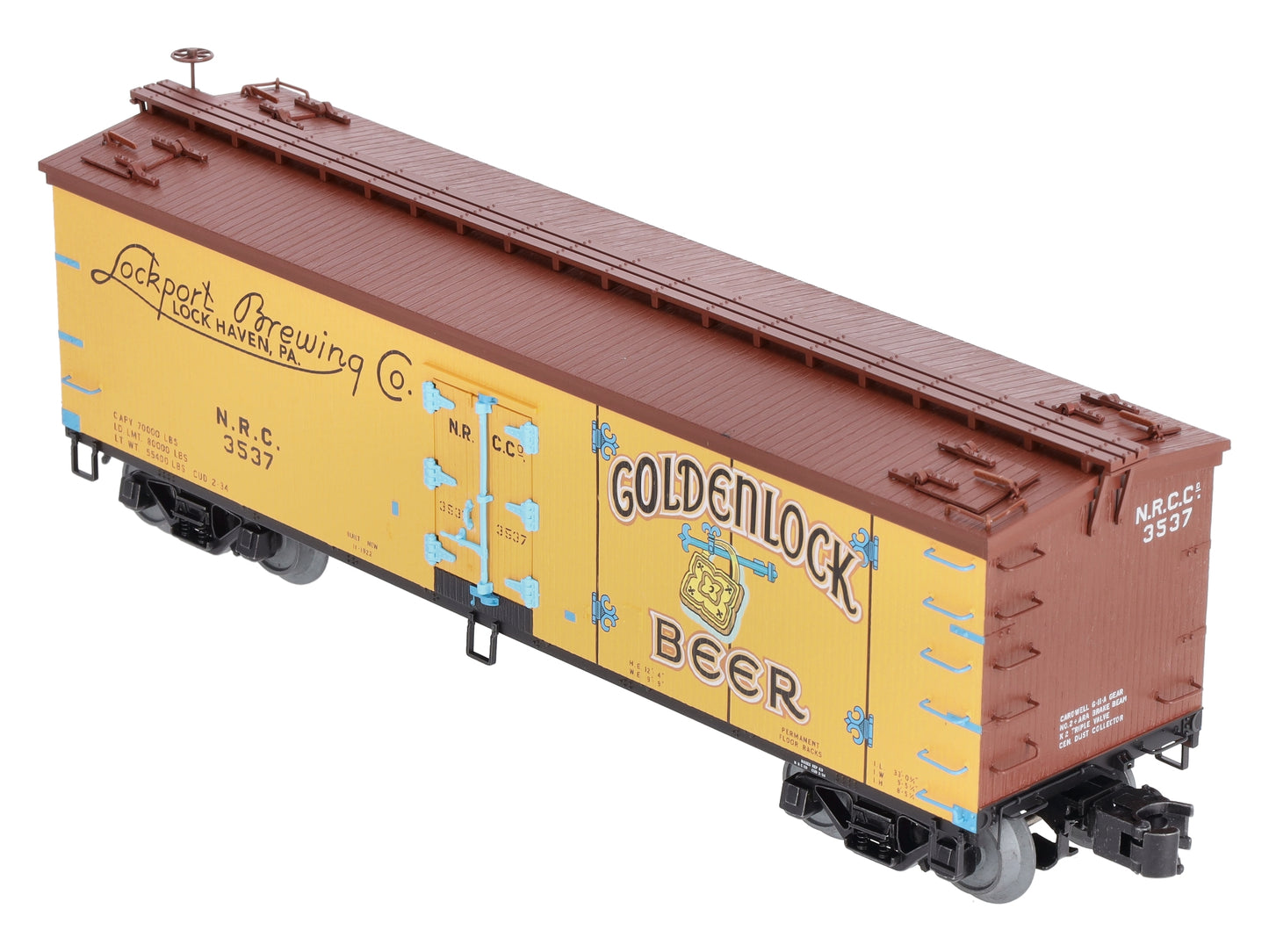 Atlas 3001580S O Gauge Goldenlock Beer 40' Wood Reefer #3537 (3-Rail) LN/Box