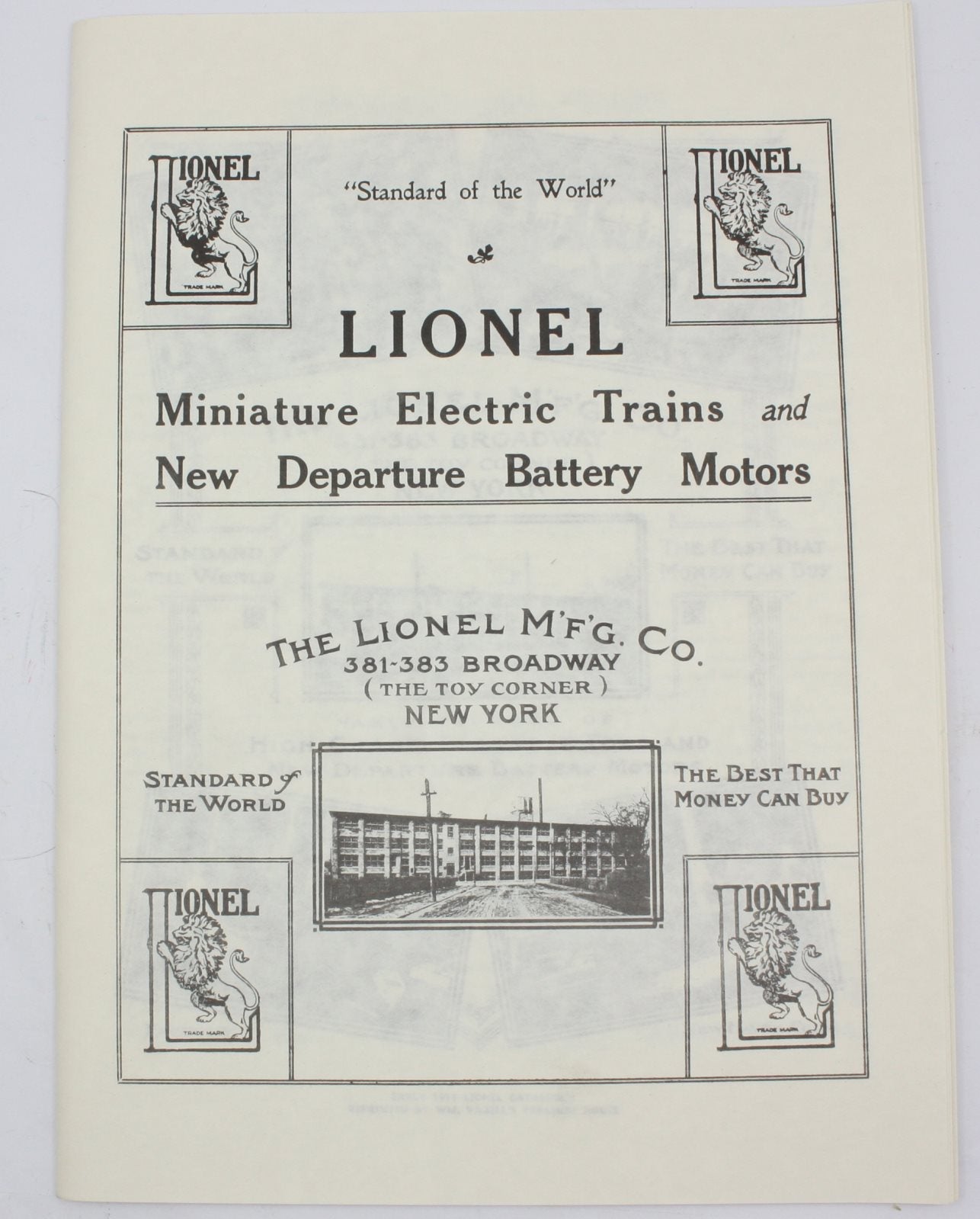 Lionel 1911-A Vintage Reprinted 1911 Lionel Catalog - MINT