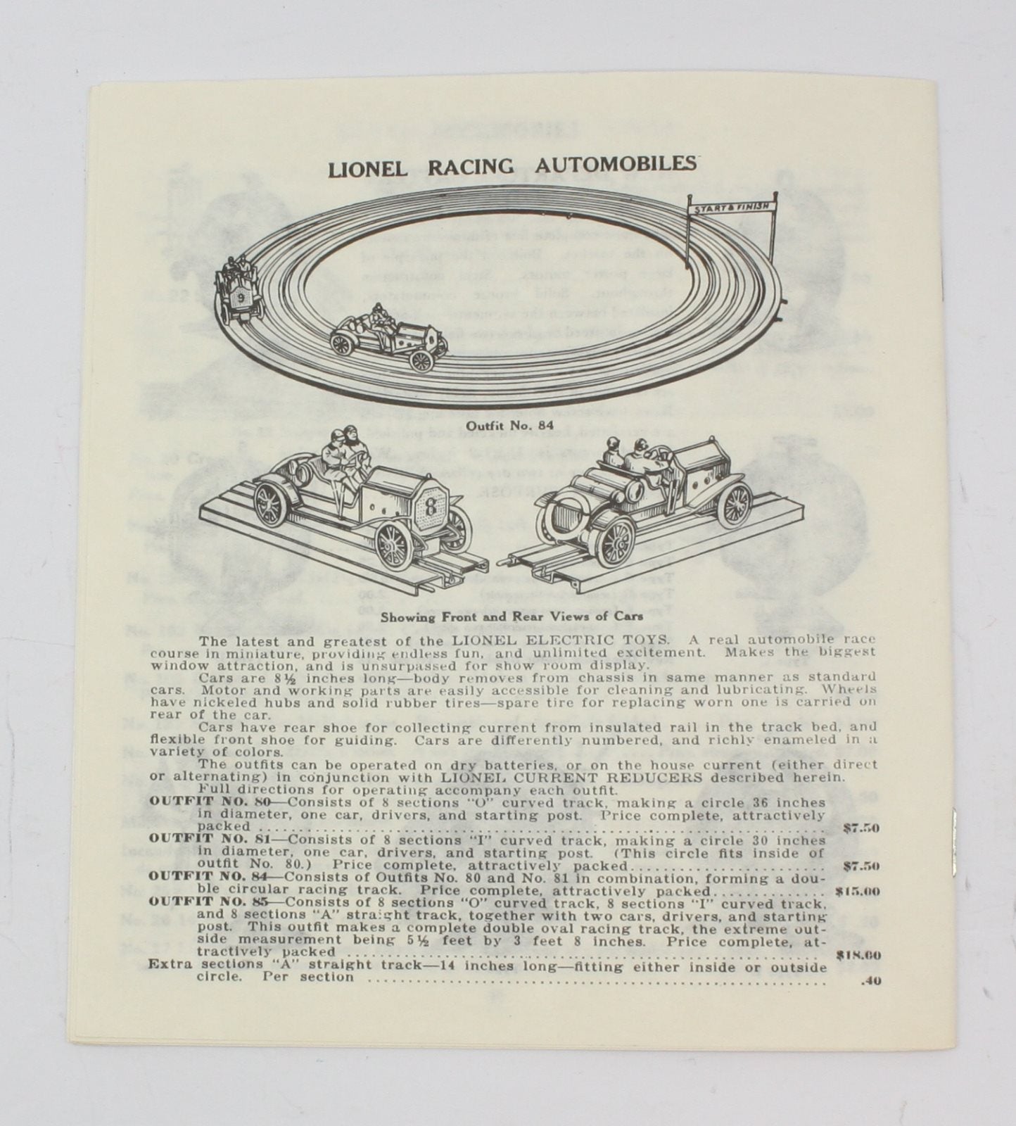 Lionel 1913-A Vintage Reprinted 1913 Lionel Catalog
