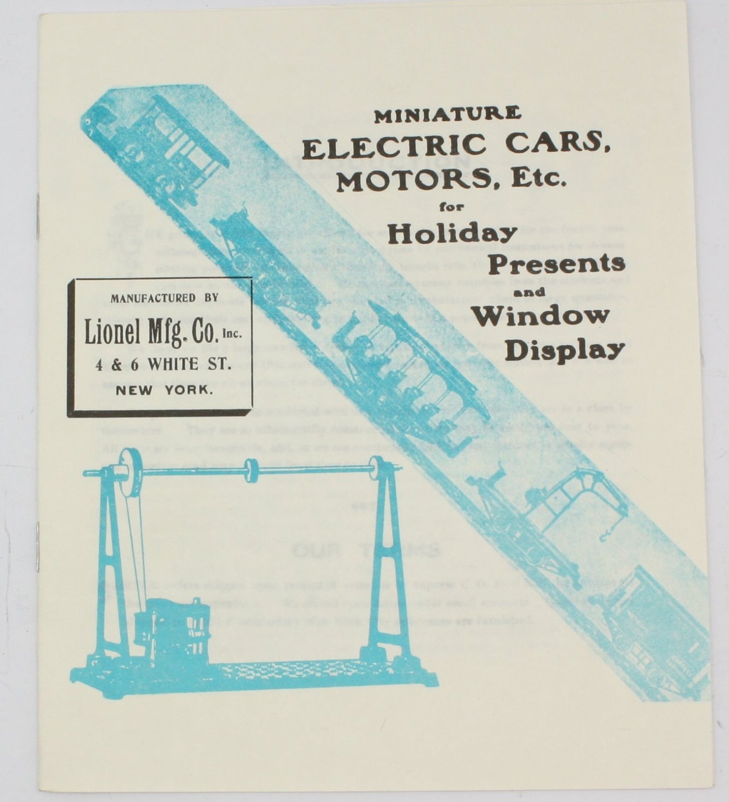 Lionel 1904-A Vintage Reprinted Lionel 1904 Early Catalog