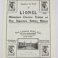 Lionel 1910-A Vintage Reprinted 1910 Lionel Catalog