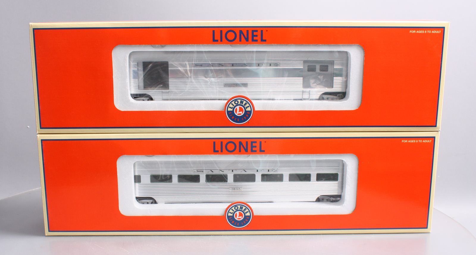 Lionel 6-25408 O Gauge Santa Fe El Capitan Aluminum Passenger Set NIB