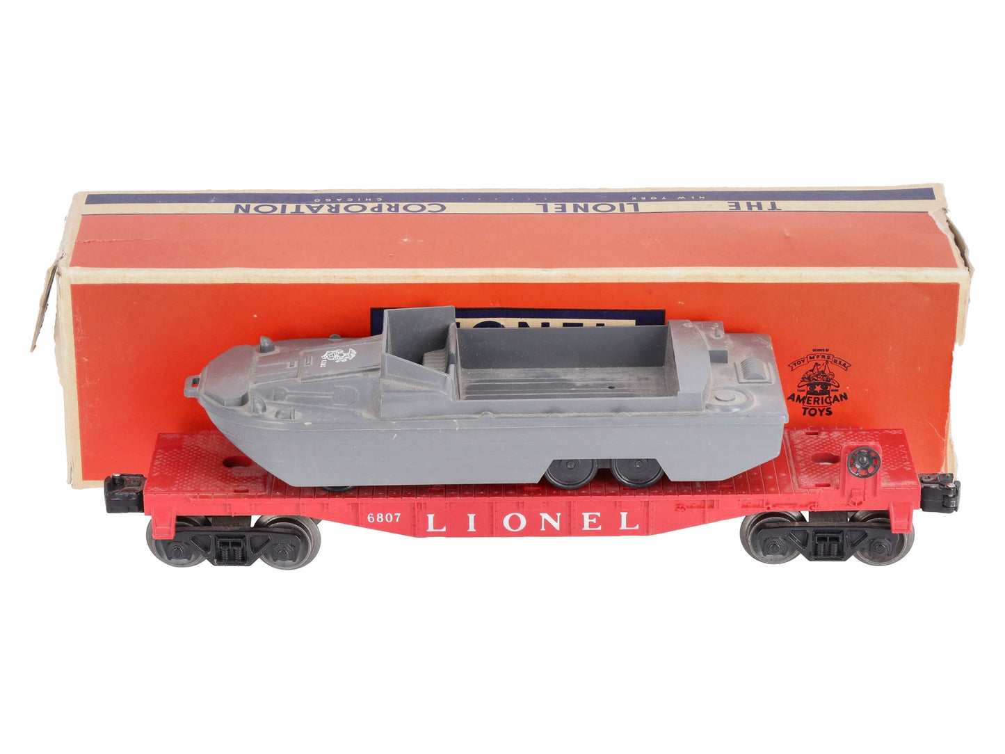 Lionel 6807 Vintage O USMC Flatcar w/ DUCK Boat