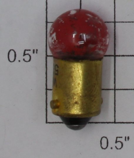 Lionel 53R 14 V Bayonet Translucent Red Globe Light Bulb - Chipped Paint