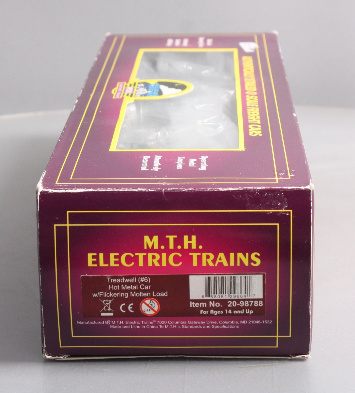 MTH 20-98788 O Treadwelll Hot Metal Car w/Flickering Molten Load LN/Box
