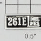 Lionel 261E-6 "261E Lionel Lines" Name Plate with Adhesive on Back