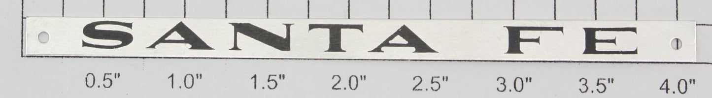 AMT 101-12 "Santa Fe" Name Plate with No Adhesive on Back