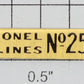 Lionel 258-6 "258 Lionel Lines" Brass Nameplate with Adhesive on the Back