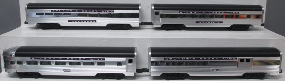 Lionel 6-19154 O Scale Atlantic Coast Line Aluminum Passenger Cars (Set of 4) NIB