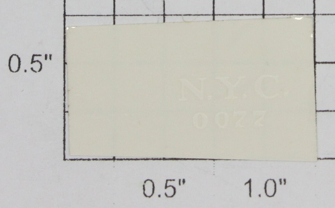Lionel 201-77 "N.Y.C. 0077" White Lettering Sticker Decal