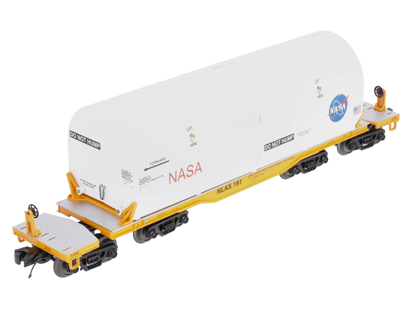 MTH 20-95187 O Gauge NASA Premier 47' TTX Heavy Duty Flat Car with Covered Load