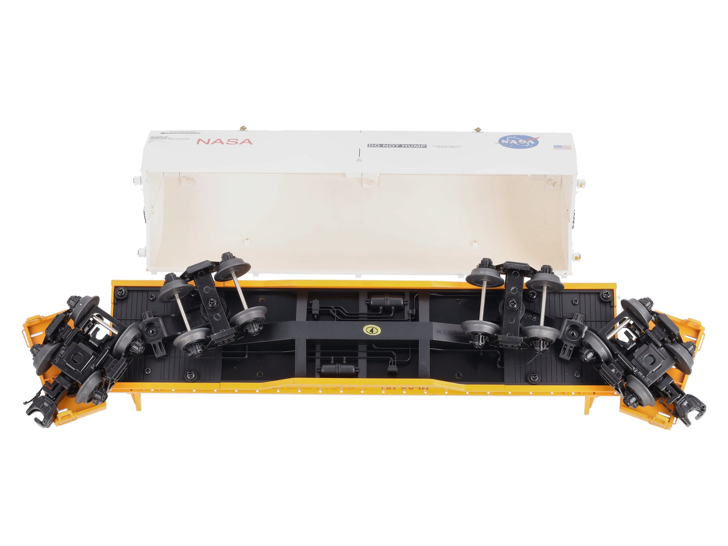 MTH 20-95187 O Gauge NASA Premier 47' TTX Heavy Duty Flat Car with Covered Load