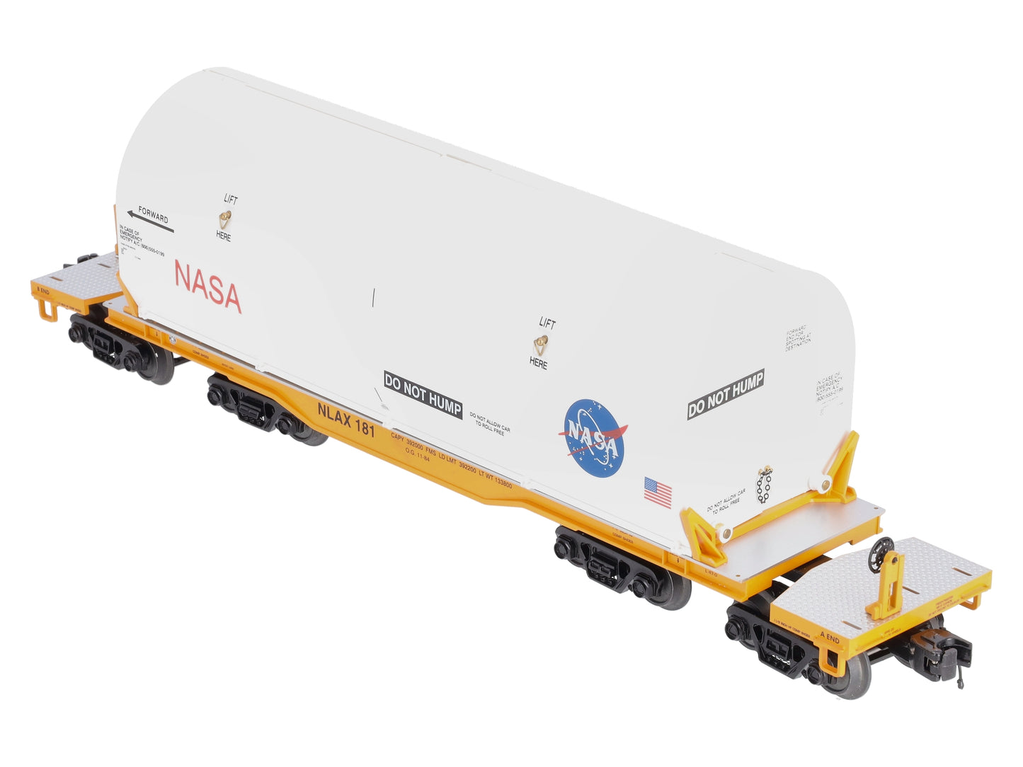 MTH 20-95187 O Gauge NASA Premier 47' TTX Heavy Duty Flat Car with Covered Load