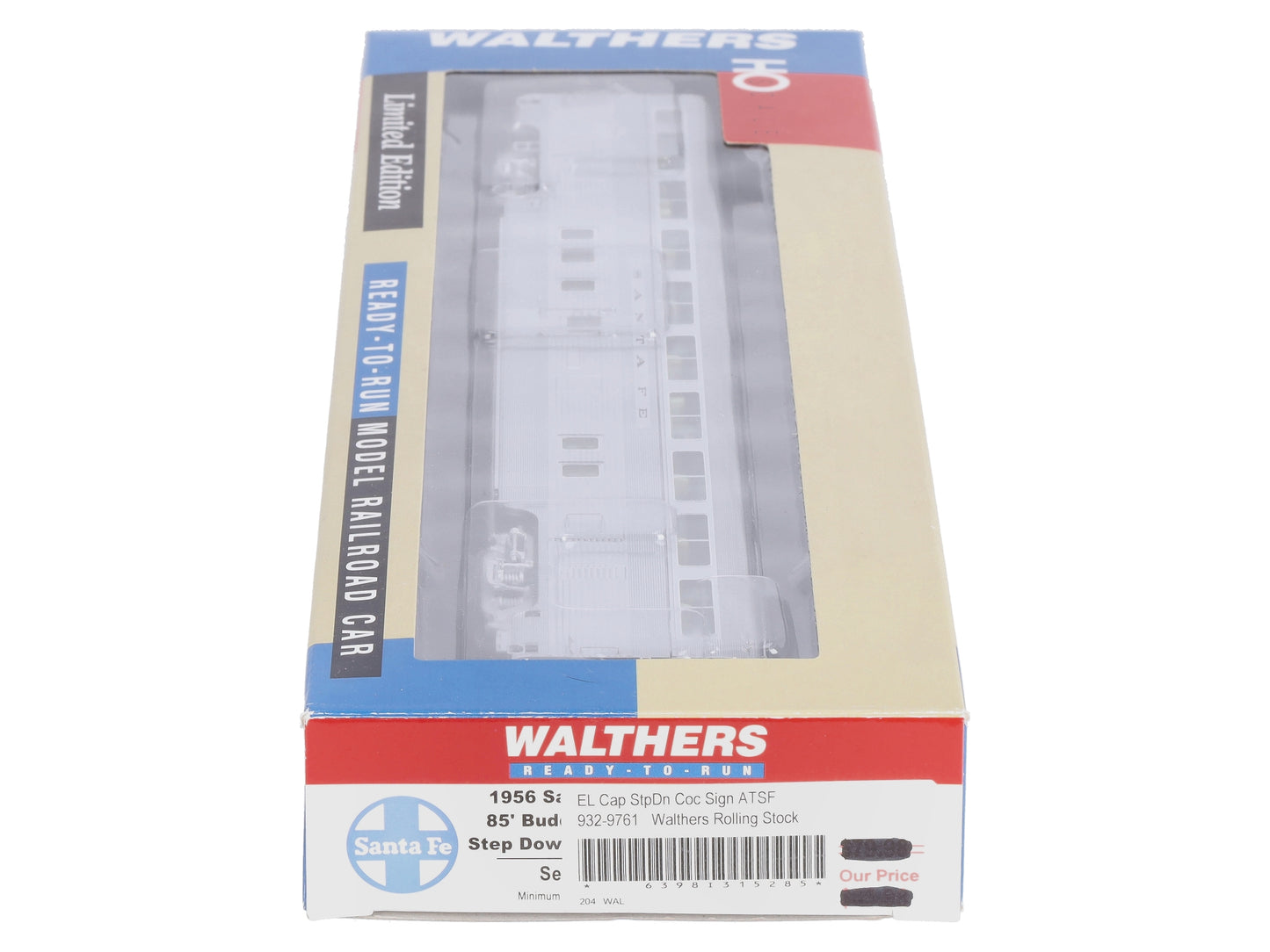 Walthers 932-9761 HO Santa Fe El Capitan 85' Budd Hi-Level Coach w/ Tail Sign LN/Box