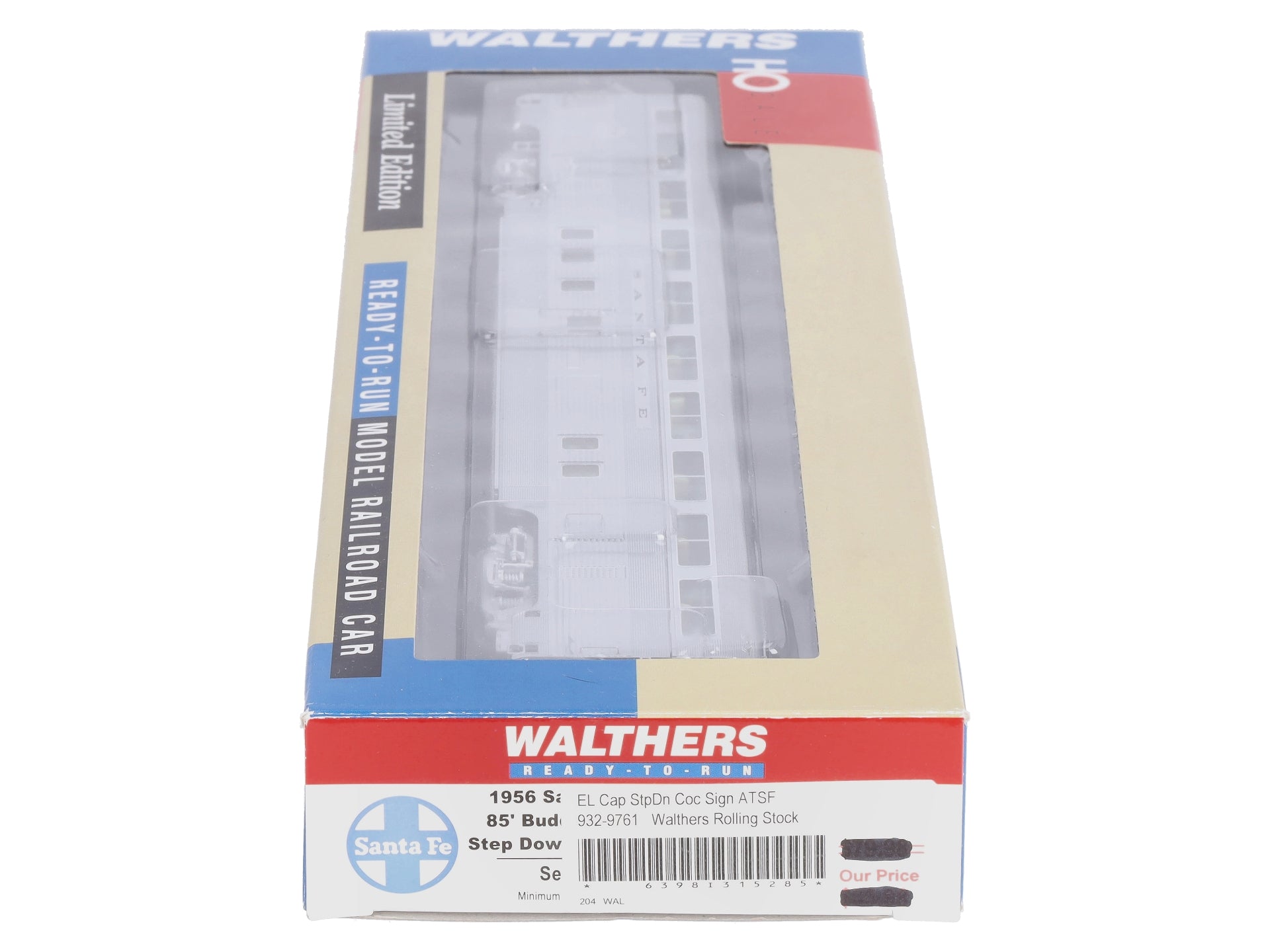 Walthers 932-9761 HO Santa Fe El Capitan 85' Budd Hi-Level Coach w/ Tail Sign LN/Box
