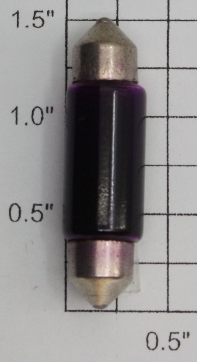 Lionel 3423P 12V 5W .42A 4CP 13 x 37mm Purple T-4 Festoon Cap Light Bulb