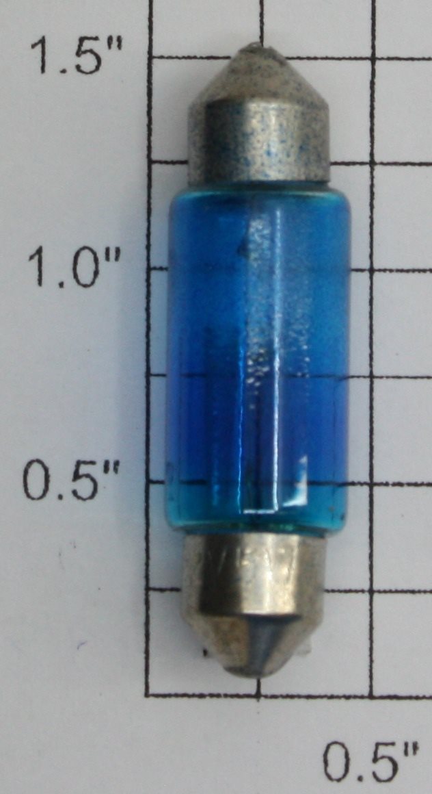 Lionel 3423B 12V 5W .42A 4CP 13 x 37mm Blue T-4 Festoon Cap Light Bulb