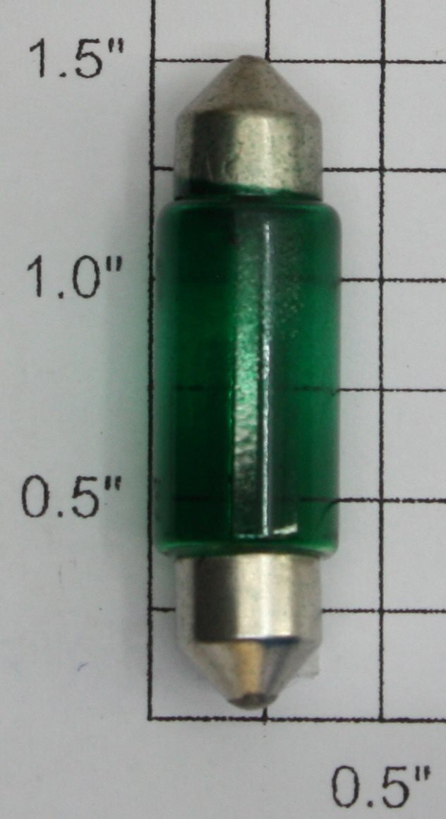 Lionel 3423G 12V 5W .42A 4CP 13 x 37mm Green T-4 Festoon Cap Light Bulb