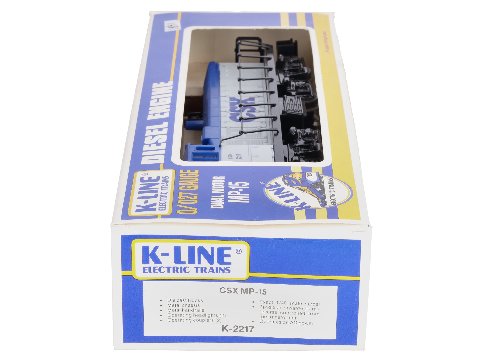 K-Line K2217 O Gauge CSX MP-15 Diesel Switcher #2217 – Trainz