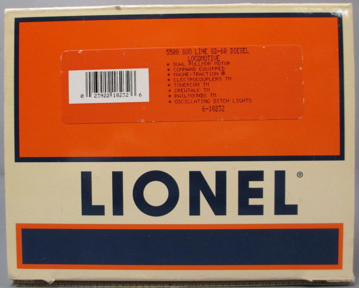 Lionel 6-18232 SOO Line SD-60 Diesel Locomotive #5500 LN/Box
