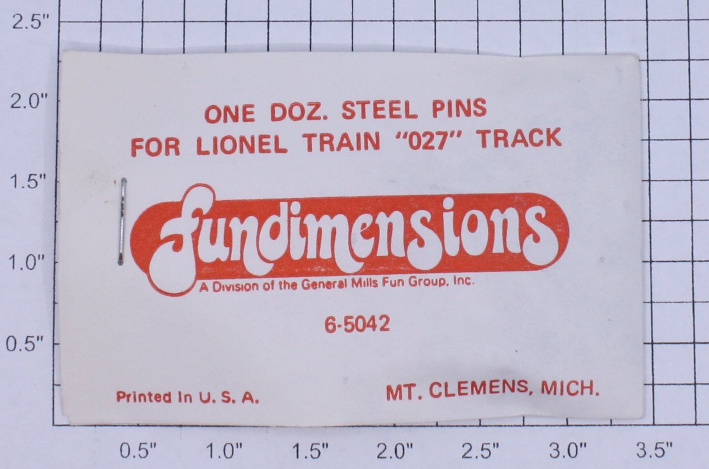 Lionel 6-5042 027 Gauge Fundimensions Steel Track Pins (Envelope of 12)