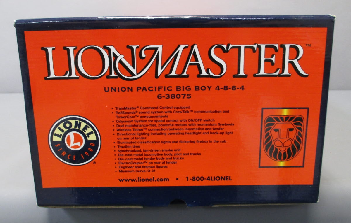 Lionel 6-38075 O LionMaster Union Pacific Big Boy 4-8-8-4 Steam Locomotive #4024 LN/Box