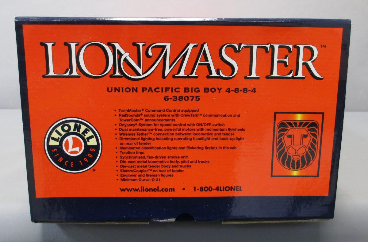 Lionel 6-38075 O LionMaster Union Pacific Big Boy 4-8-8-4 Steam Locomotive #4024 LN/Box